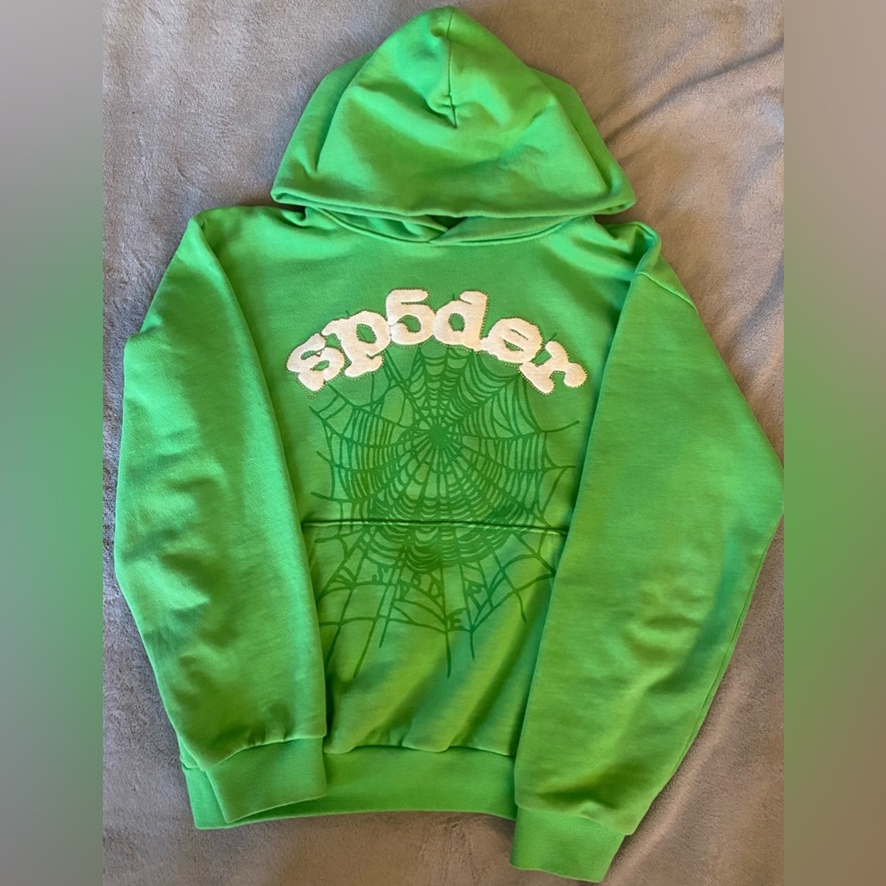 Sp5der “Lime” Web Hoodie